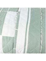 Kit cobre leito colcha belle casal padrão estampado dupla face 400 fios 3 peças quadriculado verde