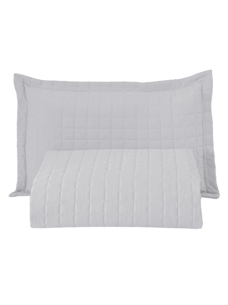 Kit cobre leito colcha bellini solteiro dupla face percal 300 fios textura matelassê 2 peças - branco
