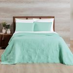 Kit cobre leito colcha arcos king dupla face matelado 200 fios 3 peças verde