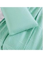 Kit cobre leito colcha arcos king dupla face matelado 200 fios 3 peças verde