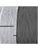 Kit cobre leito colcha celi casal padrão dupla face micropercal 200 fios 3 peças xadrez grid cinza