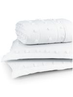 Kit cobre leito colcha alexa pompom casal padrão dupla face micropercal 3 peças - branco