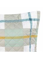 Kit cobre leito colcha belle casal padrão estampado dupla face 400 fios 3 peças grid verde