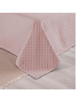 Kit cobre leito colcha atualle casal padrão dupla face microfibra 3 peças - rosê