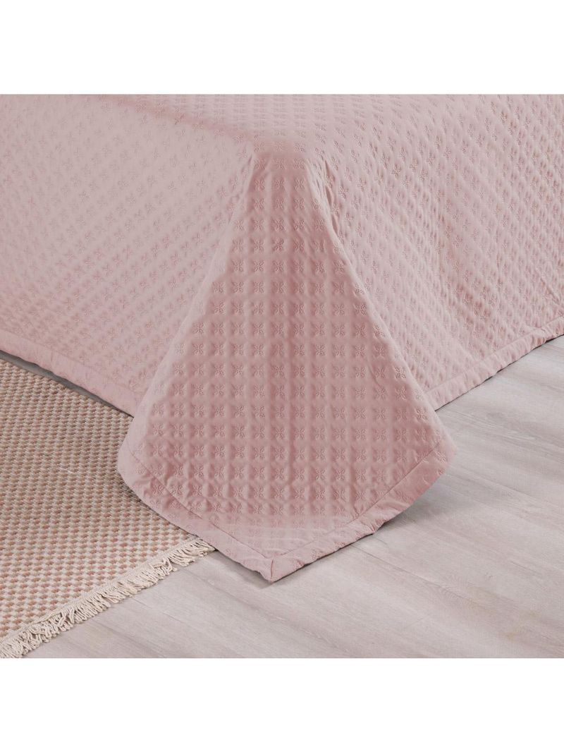 Kit cobre leito colcha atualle casal padrão dupla face microfibra 3 peças - rosê