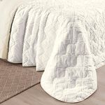 Kit cobre leito colcha adele casal padrão dupla face micropercal 300 fios 3 peças - branco off white