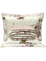 Kit cobre leito colcha classics king dupla face percal 300 fios estampado 3 peças - flores rosê