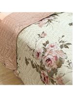 Kit cobre leito colcha classics king dupla face percal 300 fios estampado 3 peças - flores rosê