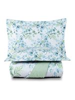 Kit cobre leito colcha maris queen estampado dupla face percalle 200 fios 3 peças forest verde