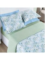 Kit cobre leito colcha maris queen estampado dupla face percalle 200 fios 3 peças forest verde