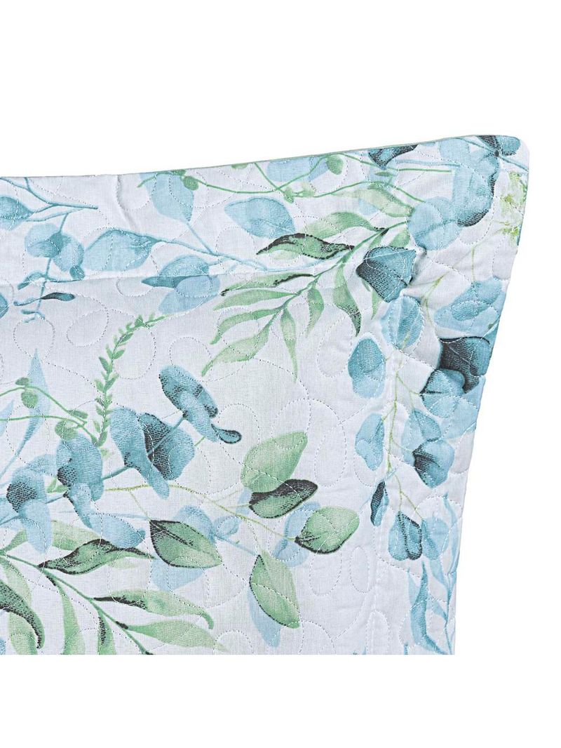 Kit cobre leito colcha maris queen estampado dupla face percalle 200 fios 3 peças forest verde