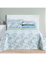 Kit cobre leito colcha maris queen estampado dupla face percalle 200 fios 3 peças forest verde