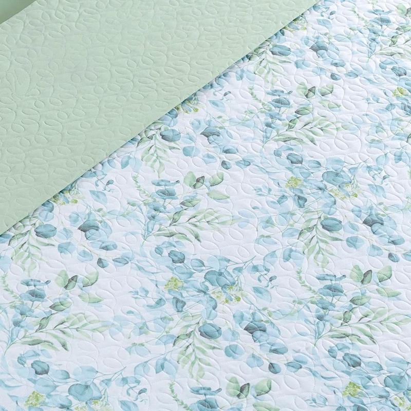 Kit cobre leito colcha maris queen estampado dupla face percalle 200 fios 3 peças forest verde