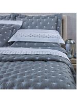 Kit cobre leito colcha garland super king 100% algodão 400 fios acetinado bordado 5 peças - cinza escuro