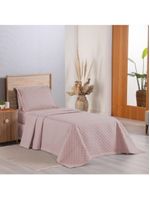 Kit cobre leito colcha atualle solteiro dupla face microfibra 2 peças - rosê