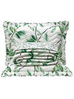 Kit cobre leito colcha classics king dupla face percal 300 fios estampado 3 peças - flores verde