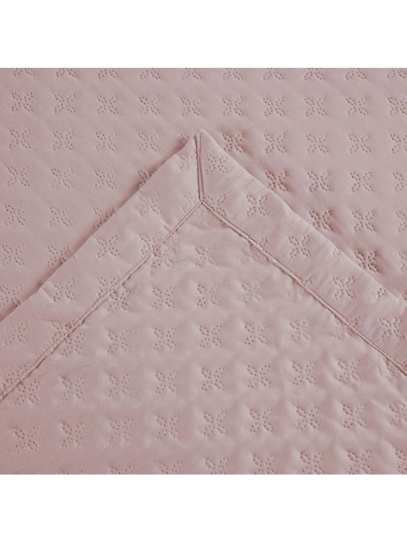 Kit cobre leito colcha atualle solteiro dupla face microfibra 2 peças - rosê