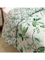 Kit cobre leito colcha classics king dupla face percal 300 fios estampado 3 peças - flores verde