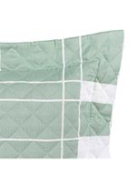 Kit cobre leito colcha belle queen estampado dupla face 400 fios 3 peças quadriculado verde