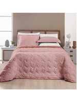 Kit cobre leito colcha adele queen dupla face micropercal 300 fios 3 peças - rosê