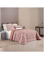 Kit cobre leito colcha adele queen dupla face micropercal 300 fios 3 peças - rosê