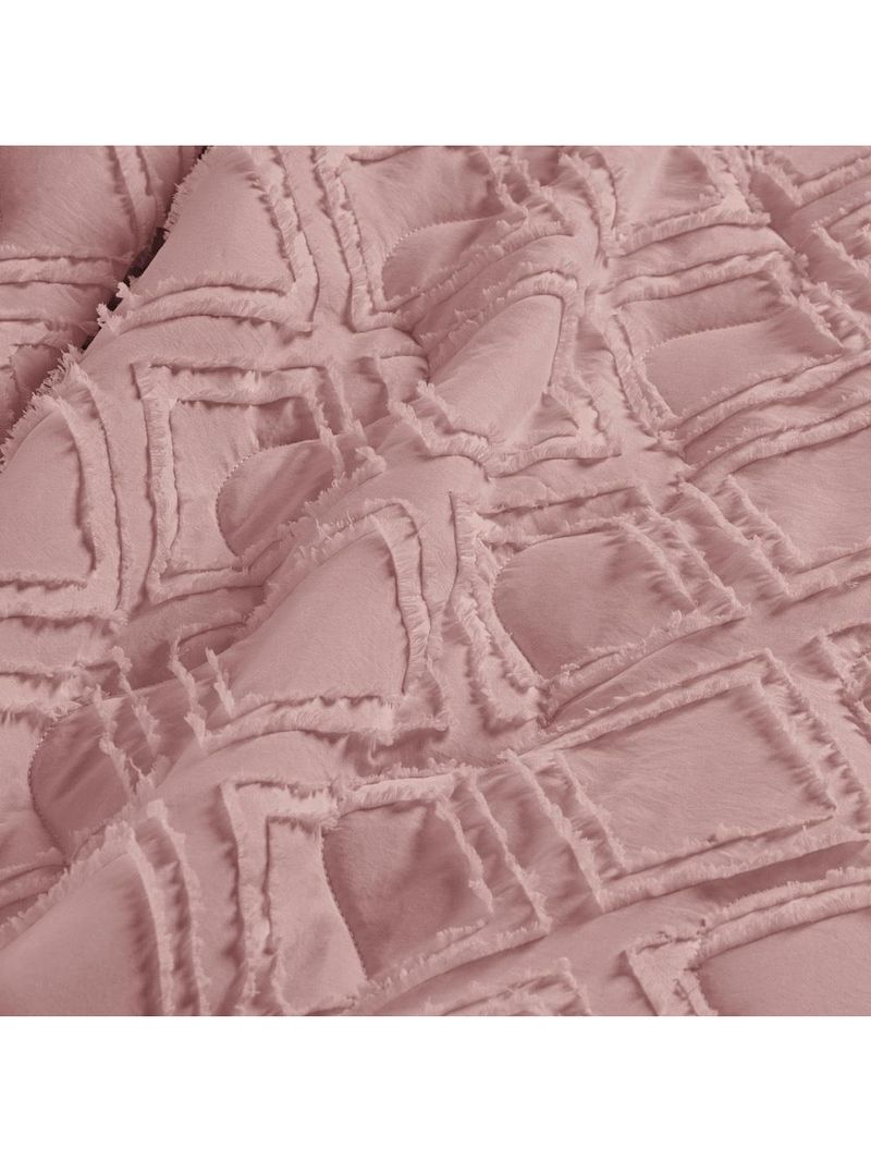 Kit cobre leito colcha adele queen dupla face micropercal 300 fios 3 peças - rosê