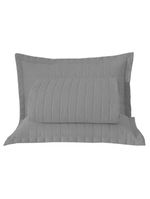 Kit cobre leito colcha bellini casal padrão dupla face percal 300 fios textura matelassê 3 peças - cinza