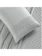Kit cobre leito colcha bouclê casal padrão laise bordada micropercal 200 fios 3 peças - cinza geada