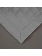 Kit cobre leito colcha bellini casal padrão dupla face percal 300 fios textura matelassê 3 peças - cinza