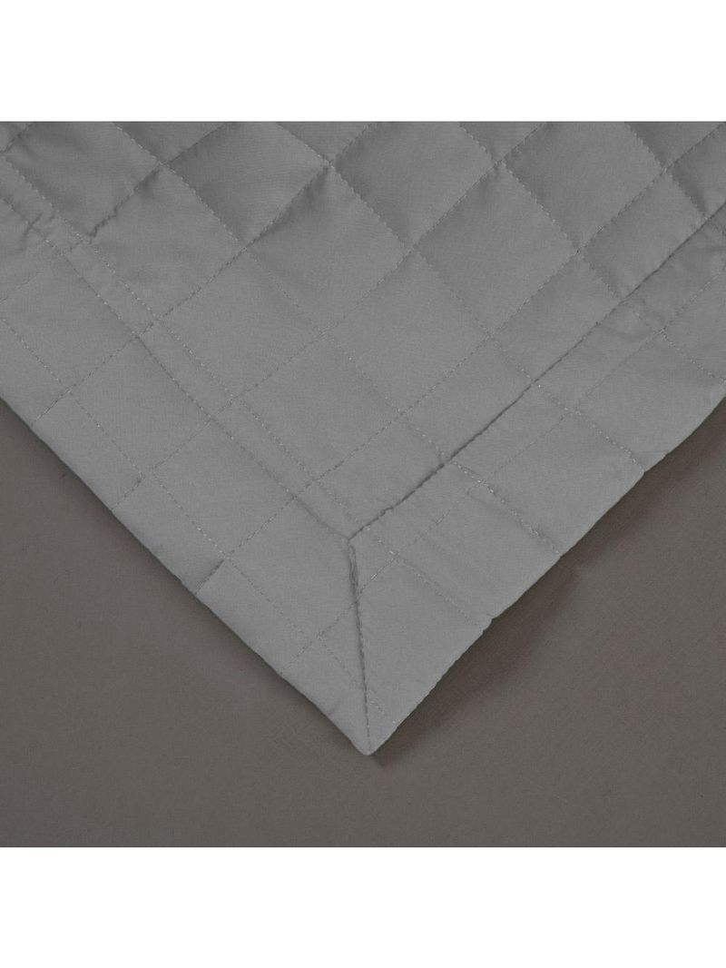 Kit cobre leito colcha bellini casal padrão dupla face percal 300 fios textura matelassê 3 peças - cinza