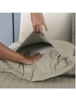 Kit cobre leito colcha bellini queen dupla face percal 300 fios textura matelassê 3 peças - cáqui