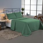 Kit cobre leito colcha bellini king dupla face percal 300 fios textura matelassê 3 peças - verde