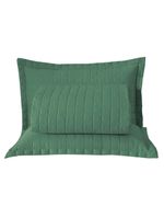 Kit cobre leito colcha bellini king dupla face percal 300 fios textura matelassê 3 peças - verde