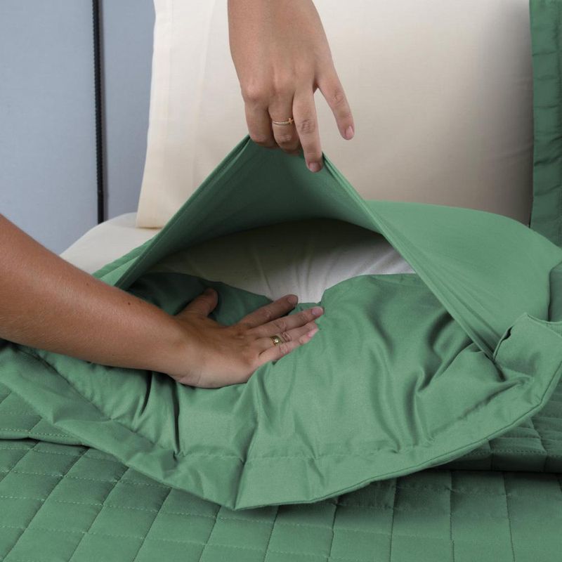 Kit cobre leito colcha bellini king dupla face percal 300 fios textura matelassê 3 peças - verde