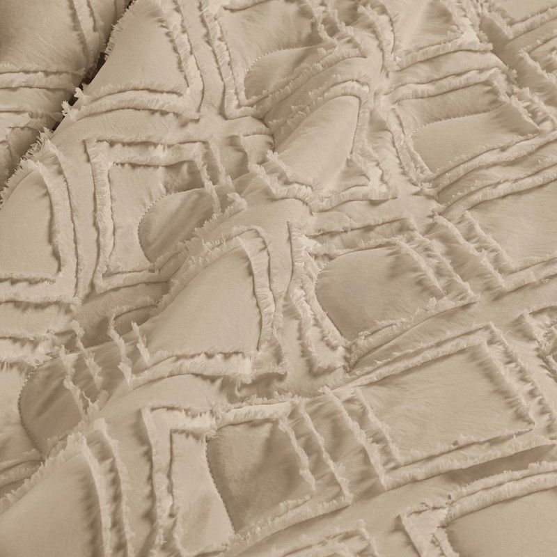 Kit cobre leito colcha adele queen dupla face micropercal 300 fios 3 peças - bege