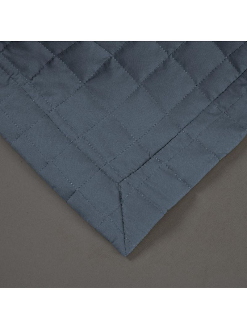 Kit cobre leito colcha bellini queen dupla face percal 300 fios textura matelassê 3 peças - azul