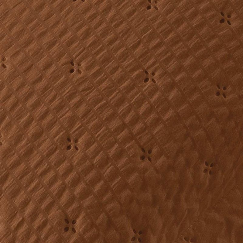 Kit cobre leito colcha anabela queen dupla face texturizado percal 300 fios 3 peças - castanho