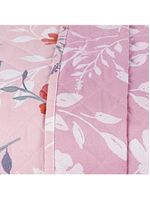 Kit cobre leito colcha belle queen estampado dupla face 400 fios 3 peças floral rosê