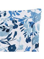 Kit cobre leito colcha belle queen estampado dupla face 400 fios 3 peças florido azul