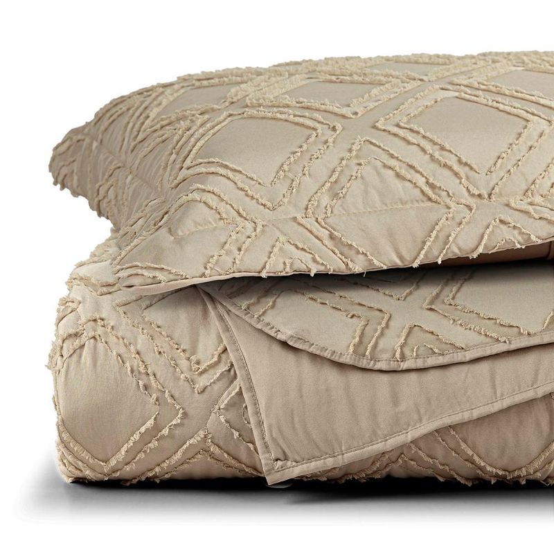 Kit cobre leito colcha adele king dupla face micropercal 300 fios 3 peças - bege