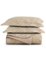 Kit cobre leito colcha adele king dupla face micropercal 300 fios 3 peças - bege