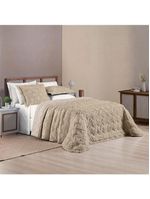 Kit cobre leito colcha adele king dupla face micropercal 300 fios 3 peças - bege