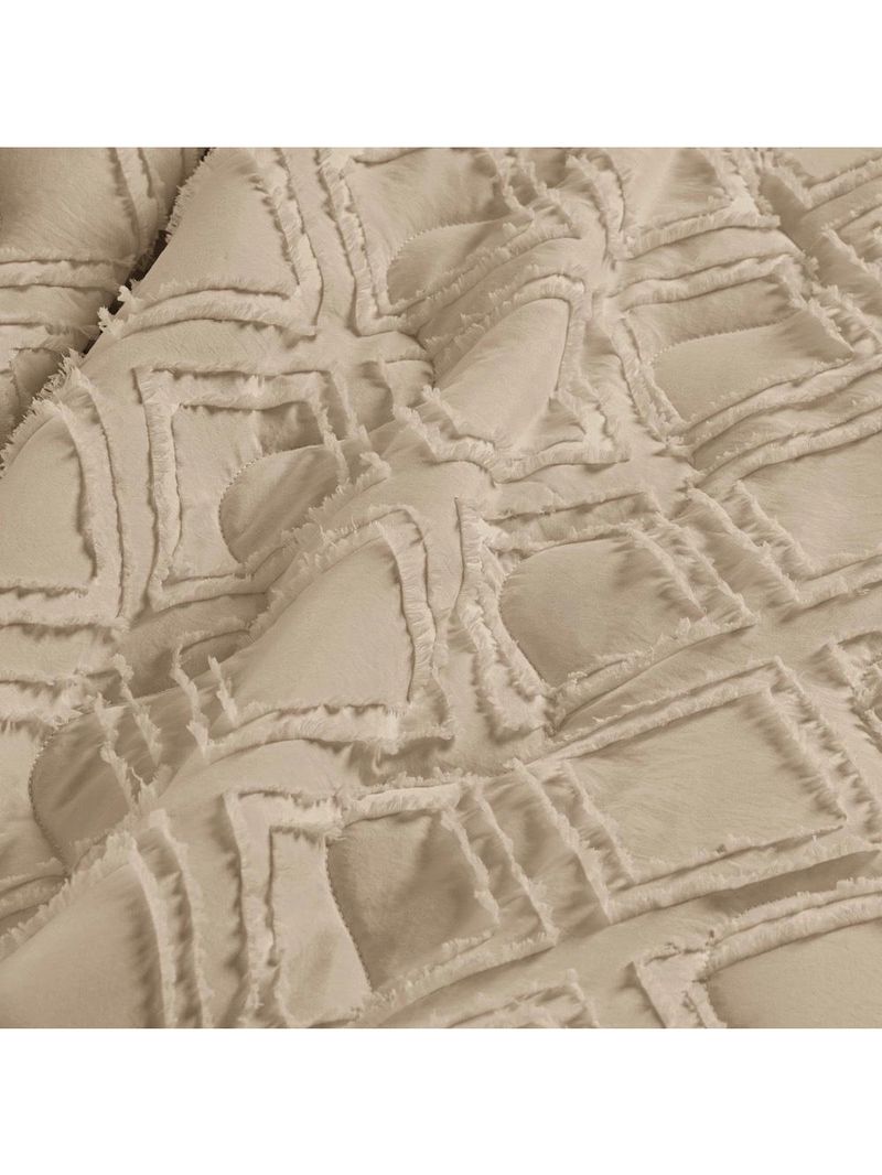 Kit cobre leito colcha adele king dupla face micropercal 300 fios 3 peças - bege
