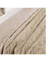 Kit cobre leito colcha adele king dupla face micropercal 300 fios 3 peças - bege