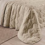 Kit cobre leito colcha adele king dupla face micropercal 300 fios 3 peças - bege