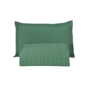 Kit cobre leito colcha bellini solteiro dupla face percal 300 fios textura matelassê 2 peças - verde