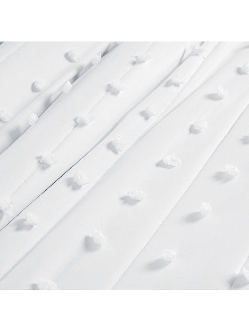 Kit cobre leito colcha alexa pompom king dupla face micropercal 3 peças - branco