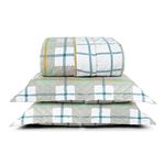 Kit cobre leito colcha belle queen estampado dupla face 400 fios 3 peças grid verde
