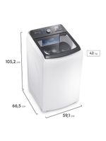 Lavadora de Roupas Electrolux Efficient LEE15 – Branca | 14,5kg | Cesto Inox | Filtro de Fiapos | Tecnologia Jet&Clean