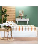 Jogo de cama lençol lutti solteiro infantil 200 fios estampado 2 peças trator caminhão branco